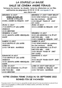 Programmation Cinéma la Coupole – La Gaude Programmation Cinéma la Coupole – La Gaude