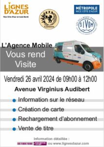 Visite de l’Agence mobile Lignes d’Azur – vendredi 26 avril, de 9h à 12h
