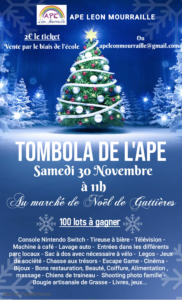 Tombola de l’APE Samedi 30 novembre à 11h