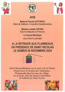 Retraite aux flambeaux Samedi 30 novembre à 16h30 – Parvis mairie